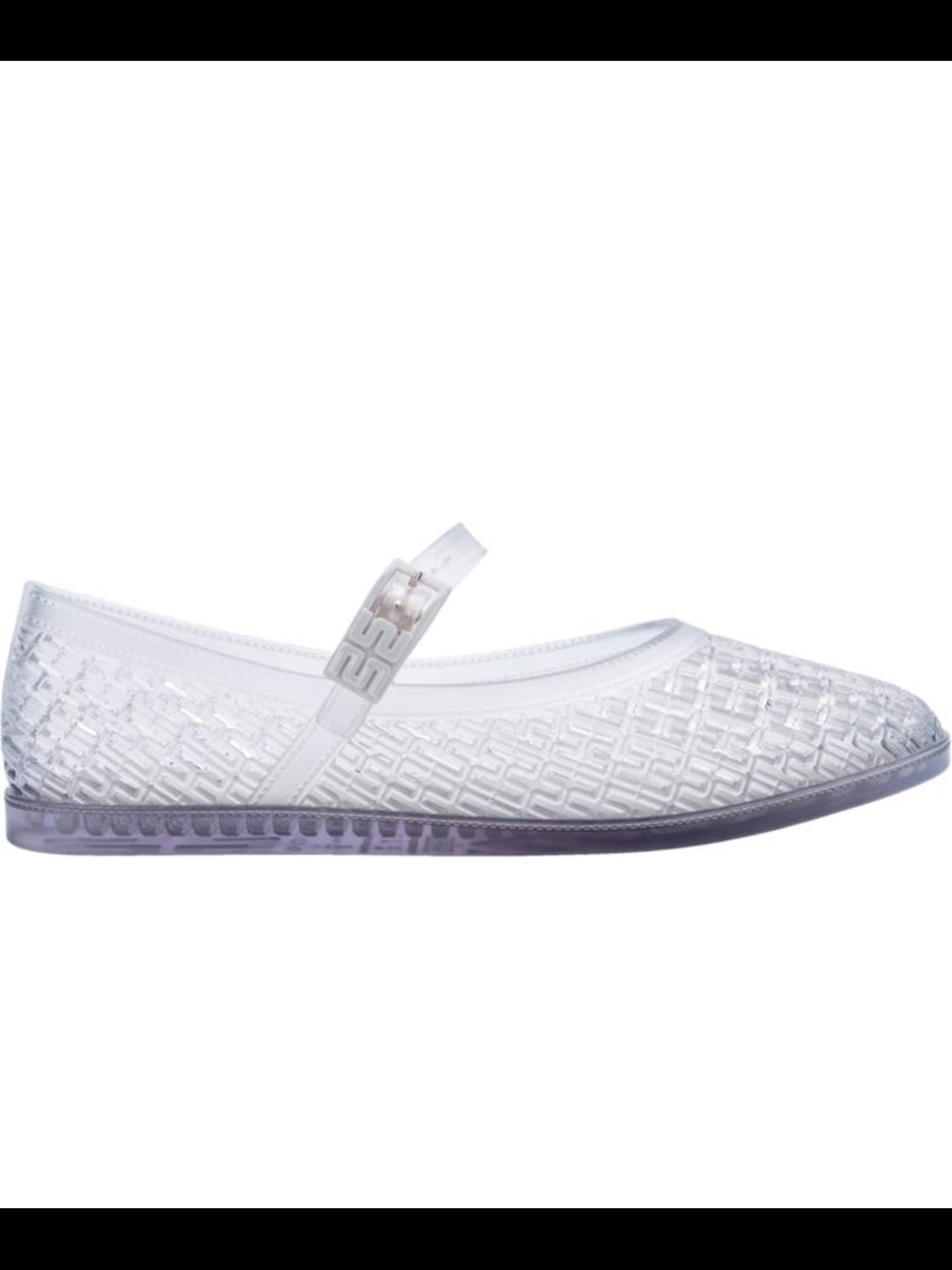 Melissa Clear Jelly Mary Jane Flats with Purple Sole